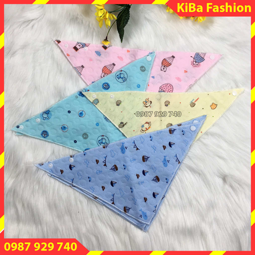 [ LOẠI 1] Khăn tam giác khăn quàng cổ giữ ấm cho bé (SET 5 CHIẾC )chất liệu bông xốp mềm mịn có cúc bấm rất tiện lợi - KTG - BX0350 - đồ sơ sinh khăn cho bé khăn quàng cổ đồ dùng sơ sinh 