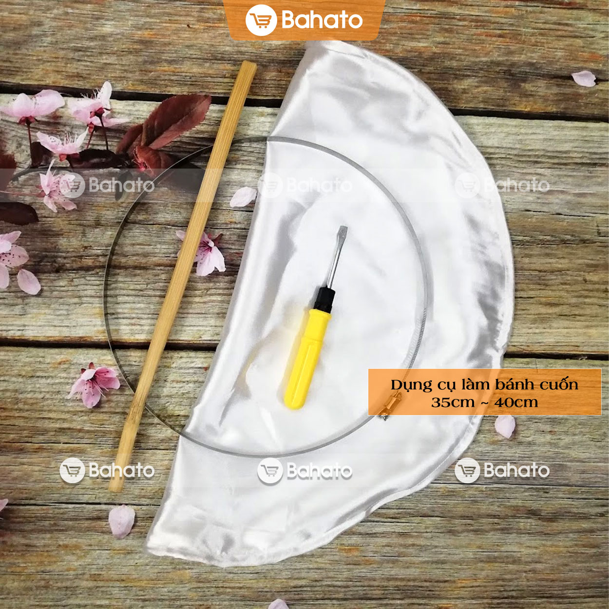 Dụng cụ làm bánh cuốn tiêu chuẩn Bahato (chọn cỡ từ 22cm - 40cm)