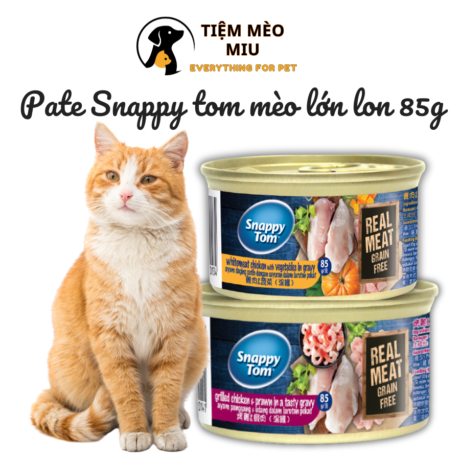 Pate cho mèo Snappy Tom Premium  Lon 85Gr  Pate dinh dưỡng cho mèo.