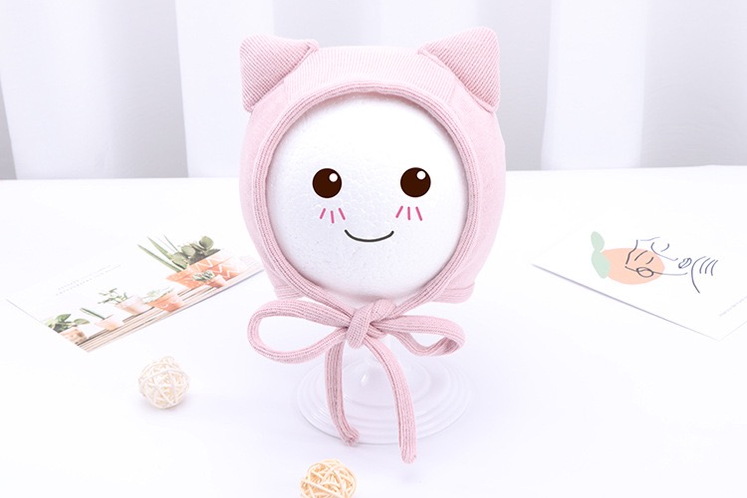 Mũ nỉ buộc dây TAI MÈO cho bé
