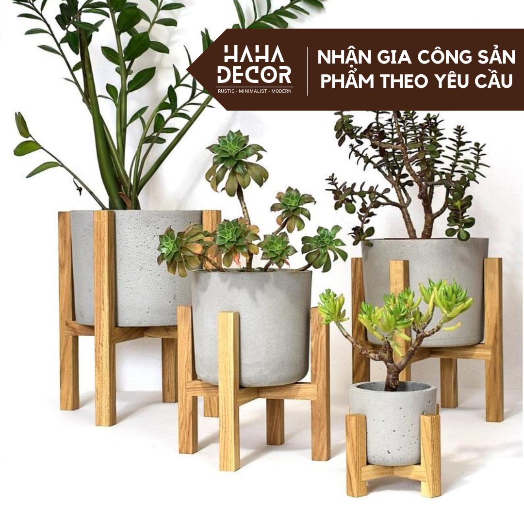 Chân Đế Gỗ đặt cây cảnh Kệ Gỗ Để Chậu Cây CCG01