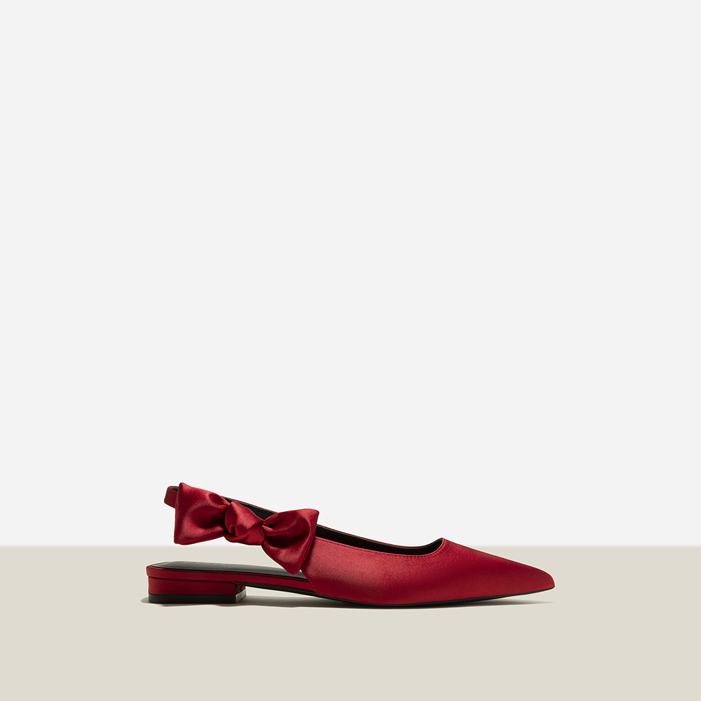 Vascara Giày Slingback Satin Nhấn Quai Nơ - BMN 0575