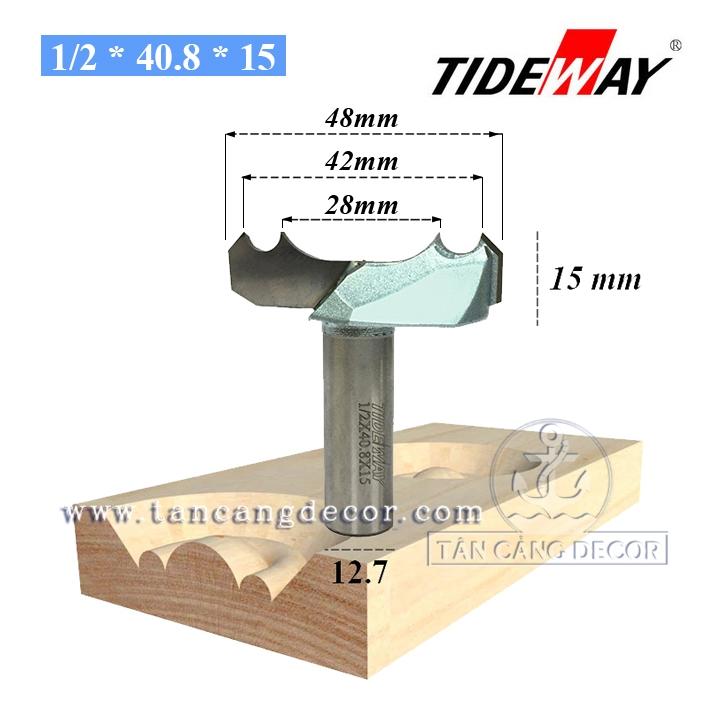 Mũi router tideway đánh chỉ bánh xe d48 mm cốt 12.7 mm