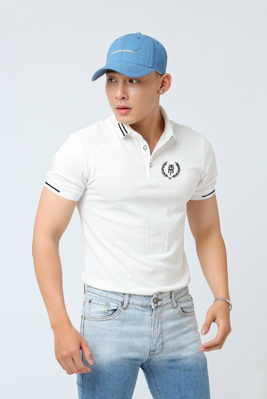 Áo thun nam cổ bẻ họa tiết cao cấp - áo thun nam kiểu dáng hàn quốc thời trang - áo thun nam chất thun co giãn tốt phong cách trẻ trung thời trang binstore94 ks005