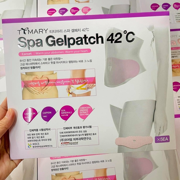 Miếng dán tan mỡ bụng spa gel patch 42°c ttmary hàn quốc