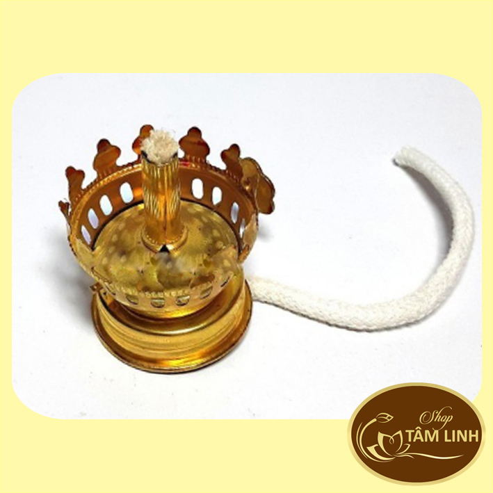 (MUA NHIỀU GIẢM GIÁ) Đèn dầu sứ kim sa vàng
