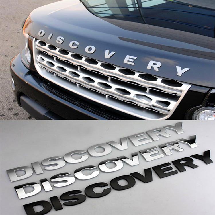 Tem chữ nổi 3D DISCOVERY màu Bạc sáng bóng