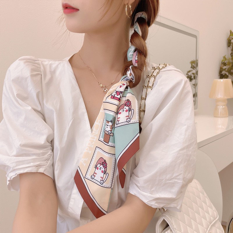 Dây lụa cột tóc đa năng phong cách retro độc lạ Hàn Quốc đẹp rẻ 2021 cột tóc nữ rẻ đẹp