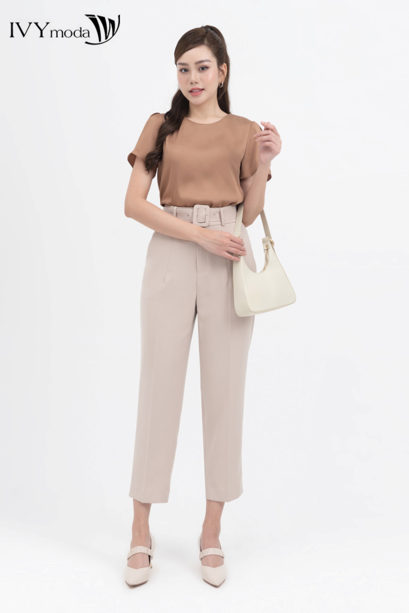 Quần baggy phối đai IVY moda MS 22M8250