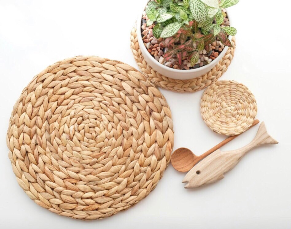 Thảm lục bình đường kính 10cm lót ly