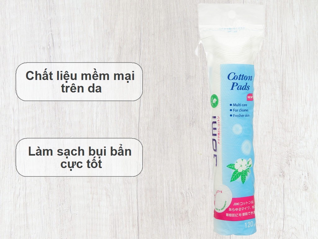 Bông tẩy trang Jomi gói 120 miếng