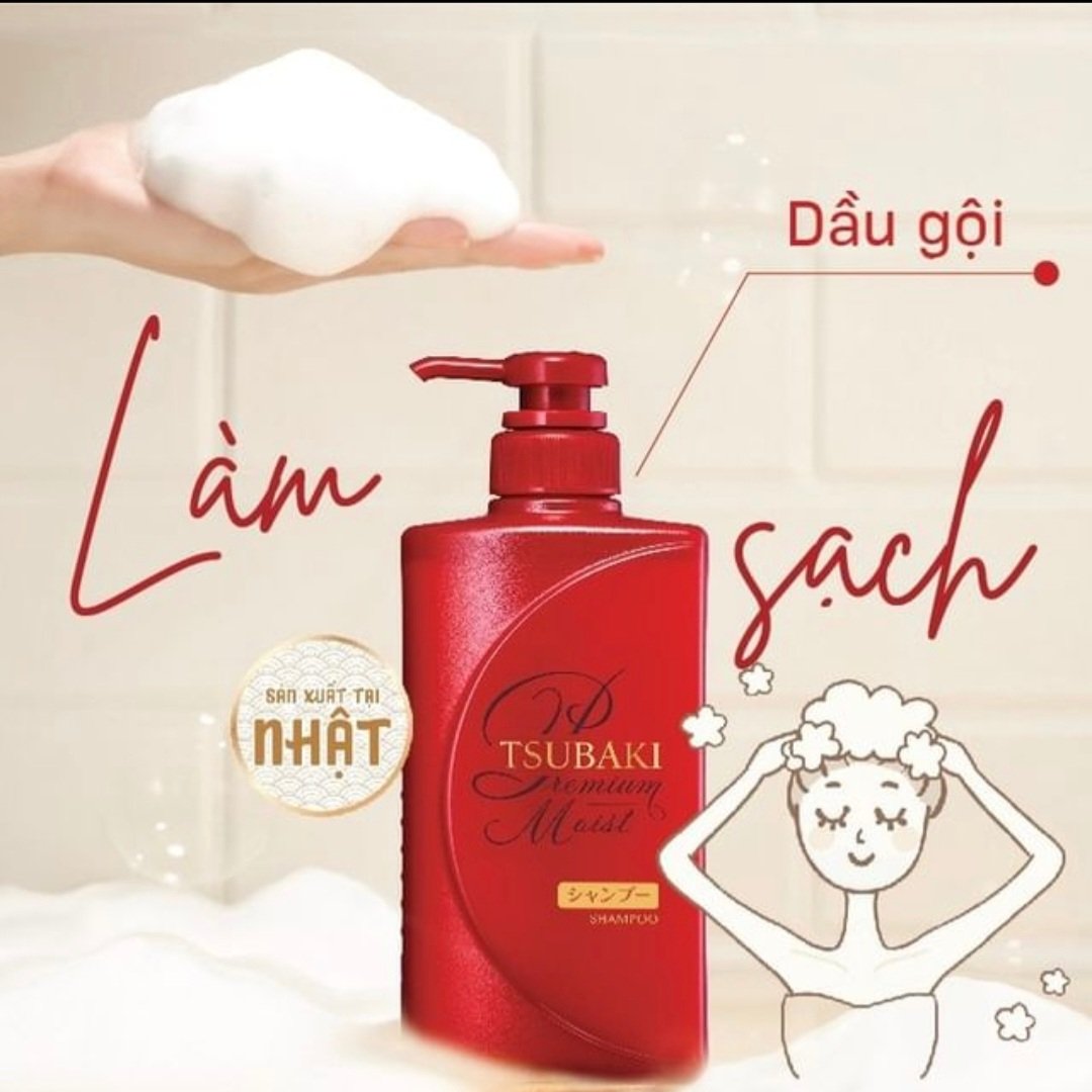 Bộ gội xả Tsubaki Premium Moist 490ml