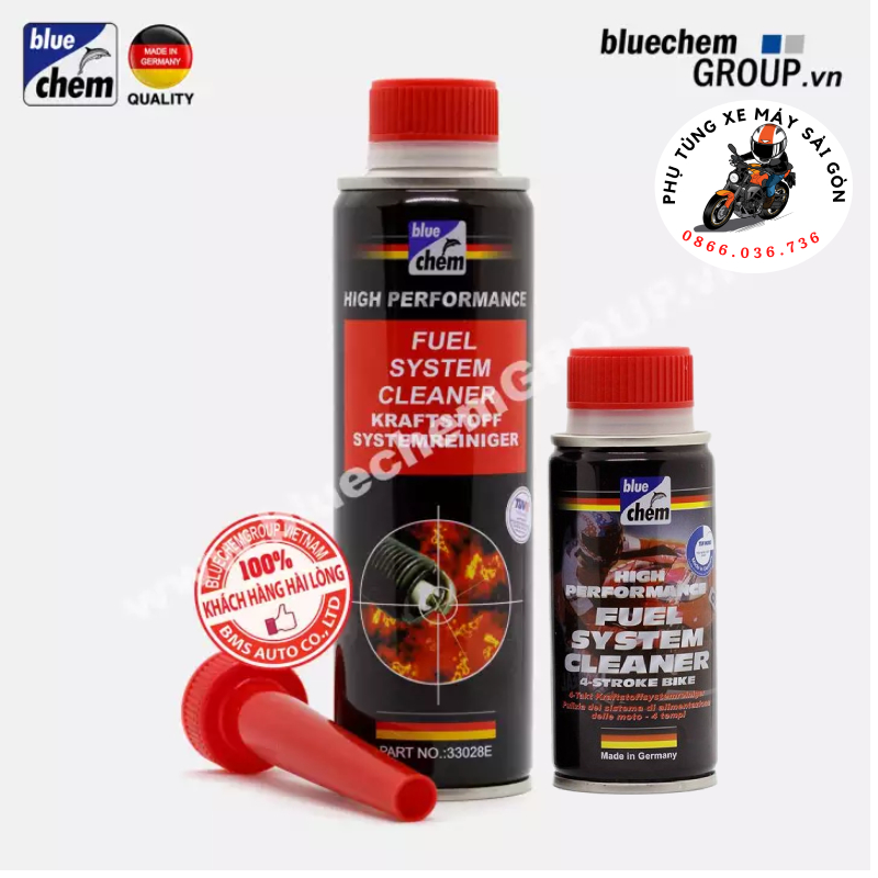Vệ sinh buồng đốt, kim phun Bluechem Fuel System Cleaner 250ml dành cho ôtô, xe máy - Nhập khẩu Đức