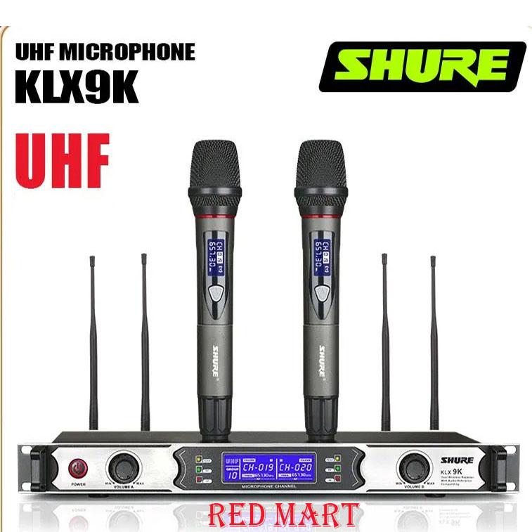 Mua micro không dây tại lazada - hàng đúng chất - bộ micro shure klx9k 4 anten, chống hú chống rít tuyệt đối, míc hát nhẹ bắt giọng hút âm tốt, độ nhạy cao, phù hợp với mọi giọng hát, đặc biệt hỗ trợ những ai có giọng hát thấp