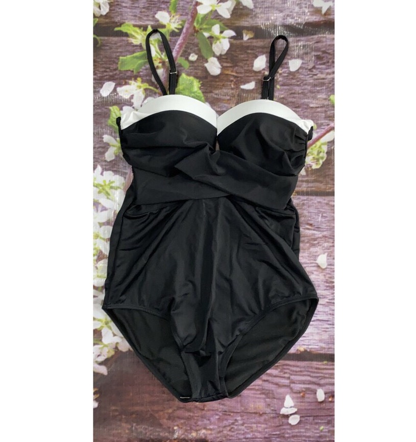 [HCM]Bikini 1 Mảnh Liền Thân Gọng Đen Viền Trắng