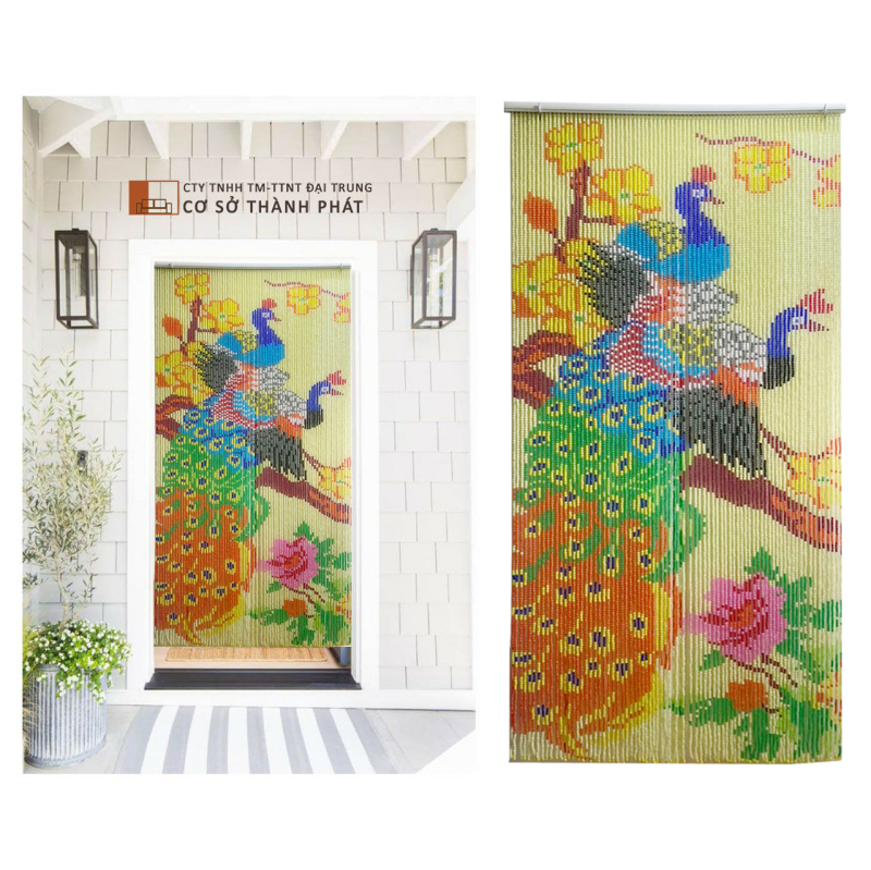 Màn hạt nhựa Đại Trung mẫu con công 1m x 2m
