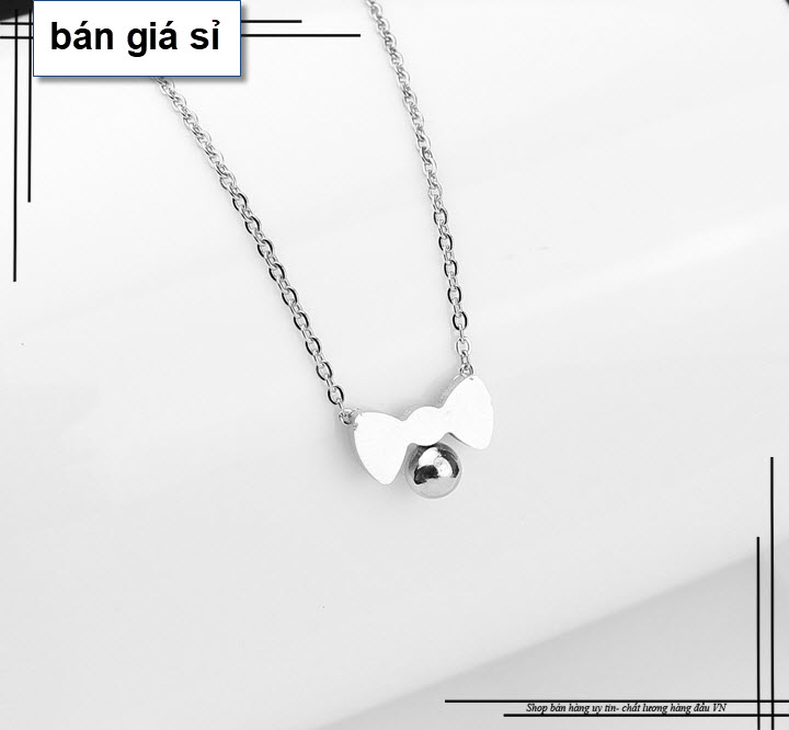 [HCM][Giá Hủy DIệt] [Dây Chuyền Nữ Bán Chạy Nhất] Dây chuyền inox nữ Nơ và Bi
