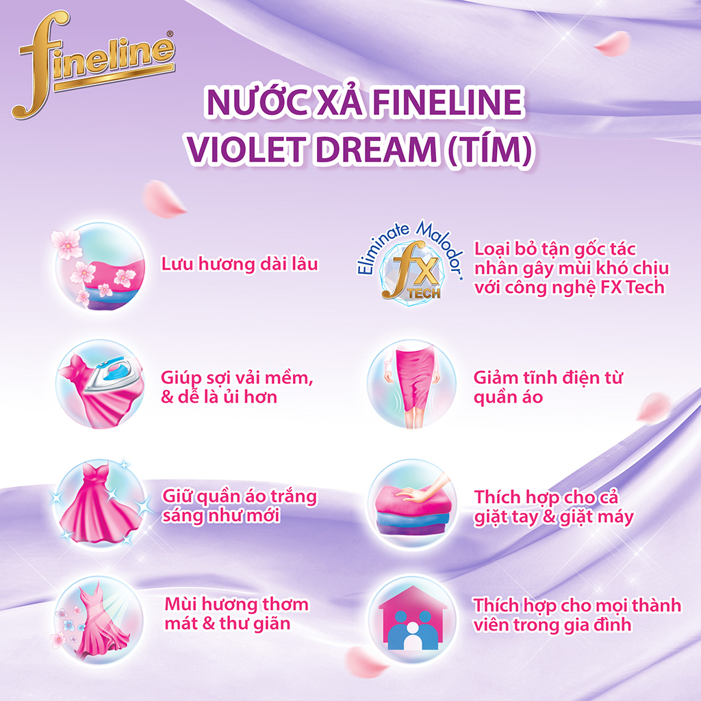 Nước Xả Fineline Violet Dream (Tím) Can 3500 ml.