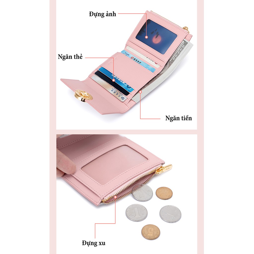 Ví Tiền Sequin Hoa Hồng JUST STAR DU070683-04
