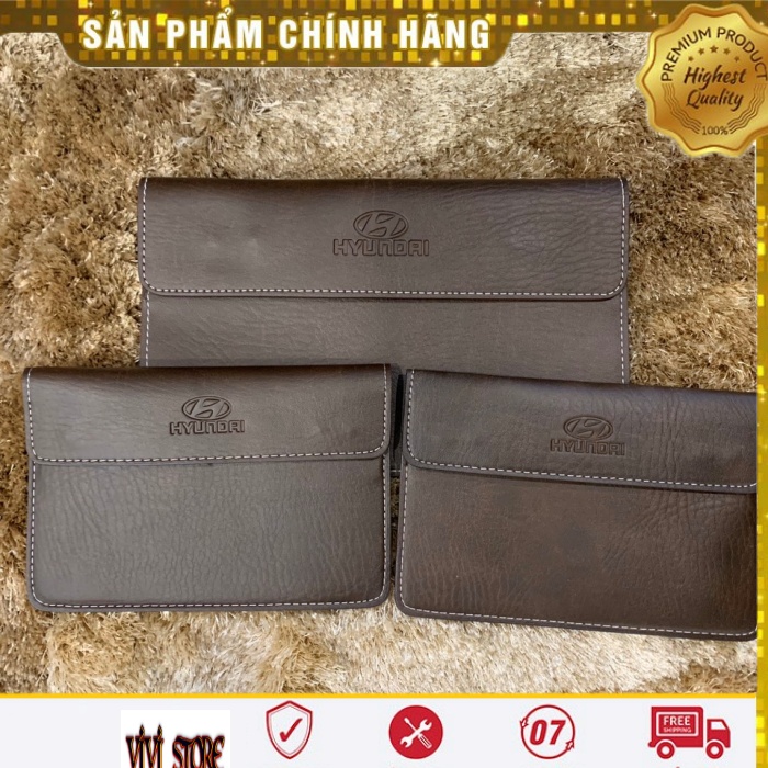 Ví da đựng giấy tờ đăng kiểm xe logo huyndai