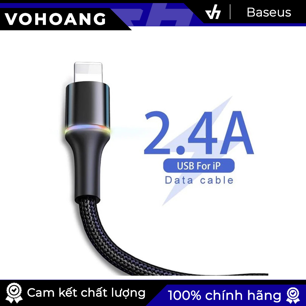 Cáp sạc nhanh siêu bền cho iPhone iPad Baseus Halo Data Lightning Cable LV551-1M