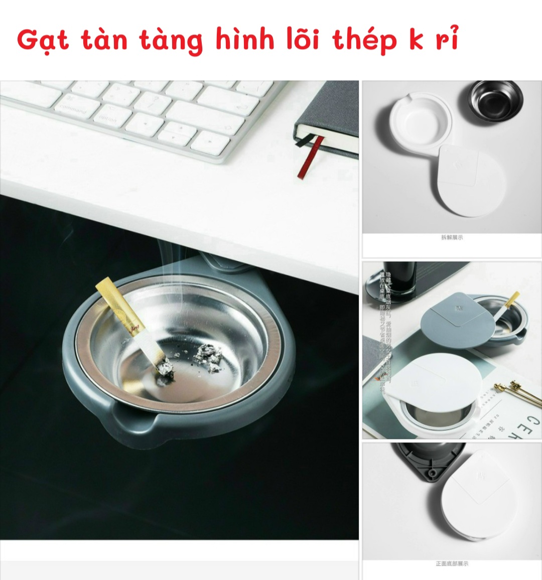 [HCM]Gạt TànGạt Tàn Thuốc Bằng Thép Không Hoen Gỉ Tang HìnhLza1237 Gạt Tàn Di Động Vô Hình Dễ Dàng Lấy Ra Và Vệ Sinh Sạch Sẽ Đặt Biệt Rất Tiện Khi Ngồi Làm Việc Giúp Không Gian Sống Luôn Sạch Sẽ