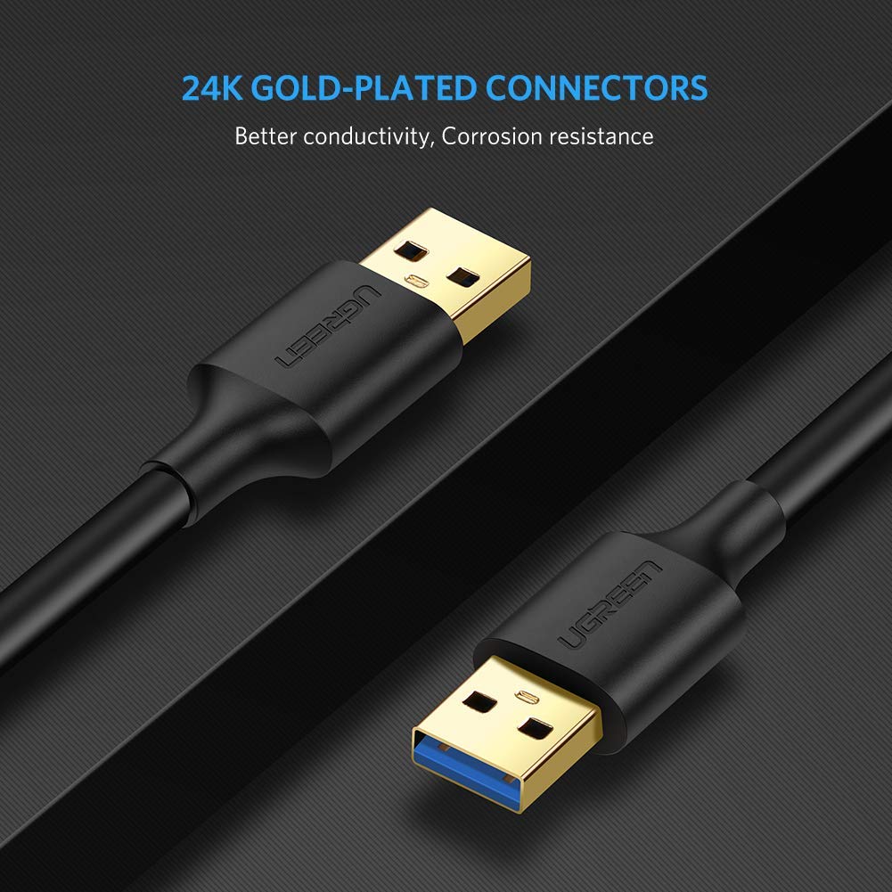[HCM]Cáp USB 3.0 2 đầu dương USB dài 1.5m Ugreen 30149 - Tốc độ 5Gbps