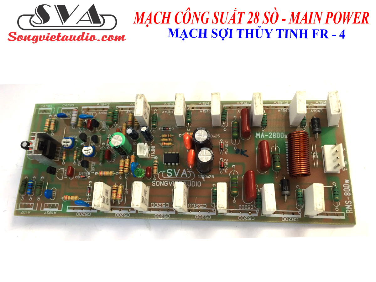 MẠCH CÔNG SUẤT 28 SÒ SỢI THỦY TINH DÙNG LẮP MAIN 2U (2 KÊNH) - 1 CẶP.