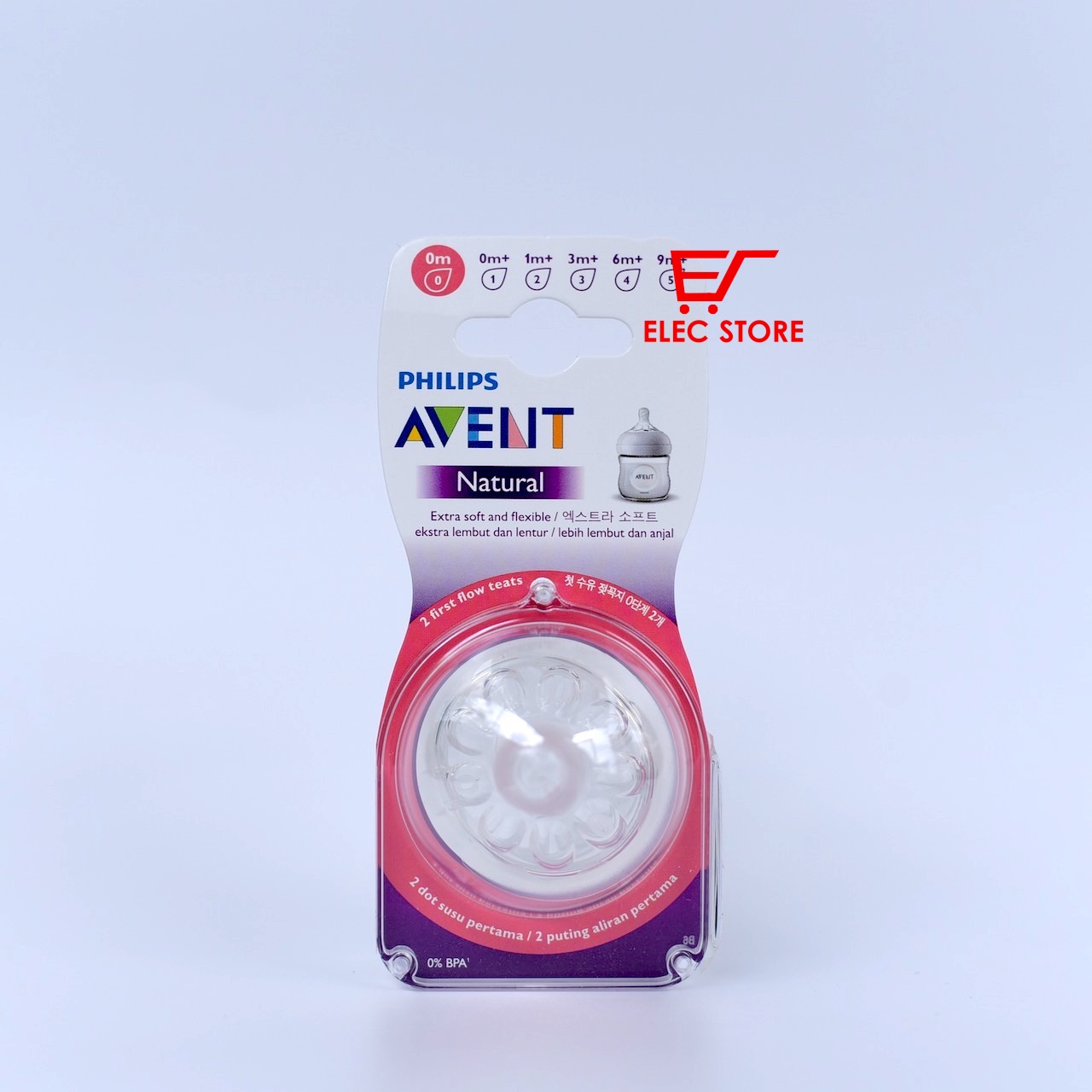 Núm ti thay bình sữa Philips AVENT Natural số 0 [cho bé sơ sinh]