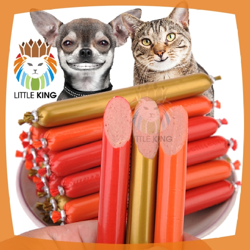 5 chiếc Xúc xích ăn liền 16gr cho chó mèo, hamster, thú cưng hương vị thơm ngon bổ dưỡng - Little King pet shop