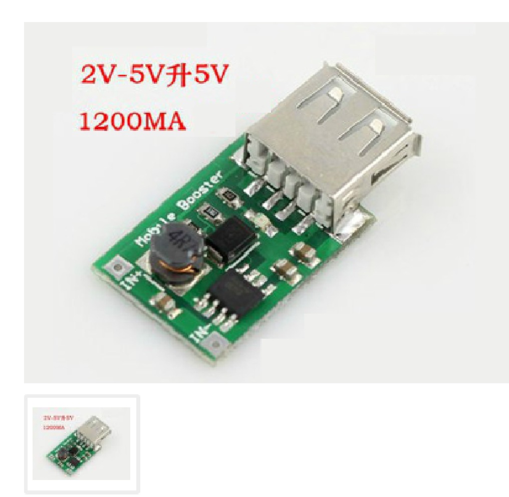 Module tăng áp DC-1.2A. in:2.0 ~ 5V, out: 5V