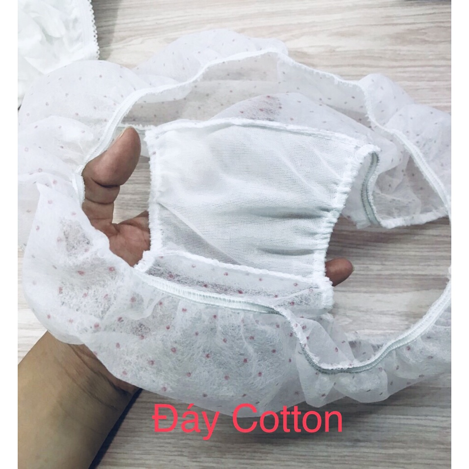 Combo 10 Gói Quần Lót Giấy Happy Days Xanh 1 gói 5 chiếc (MSP: Đáy Liền - 1lớp đáy, Đáy Cotton - 2lớp đáy, Lưng Ren - 2lớp đáy)