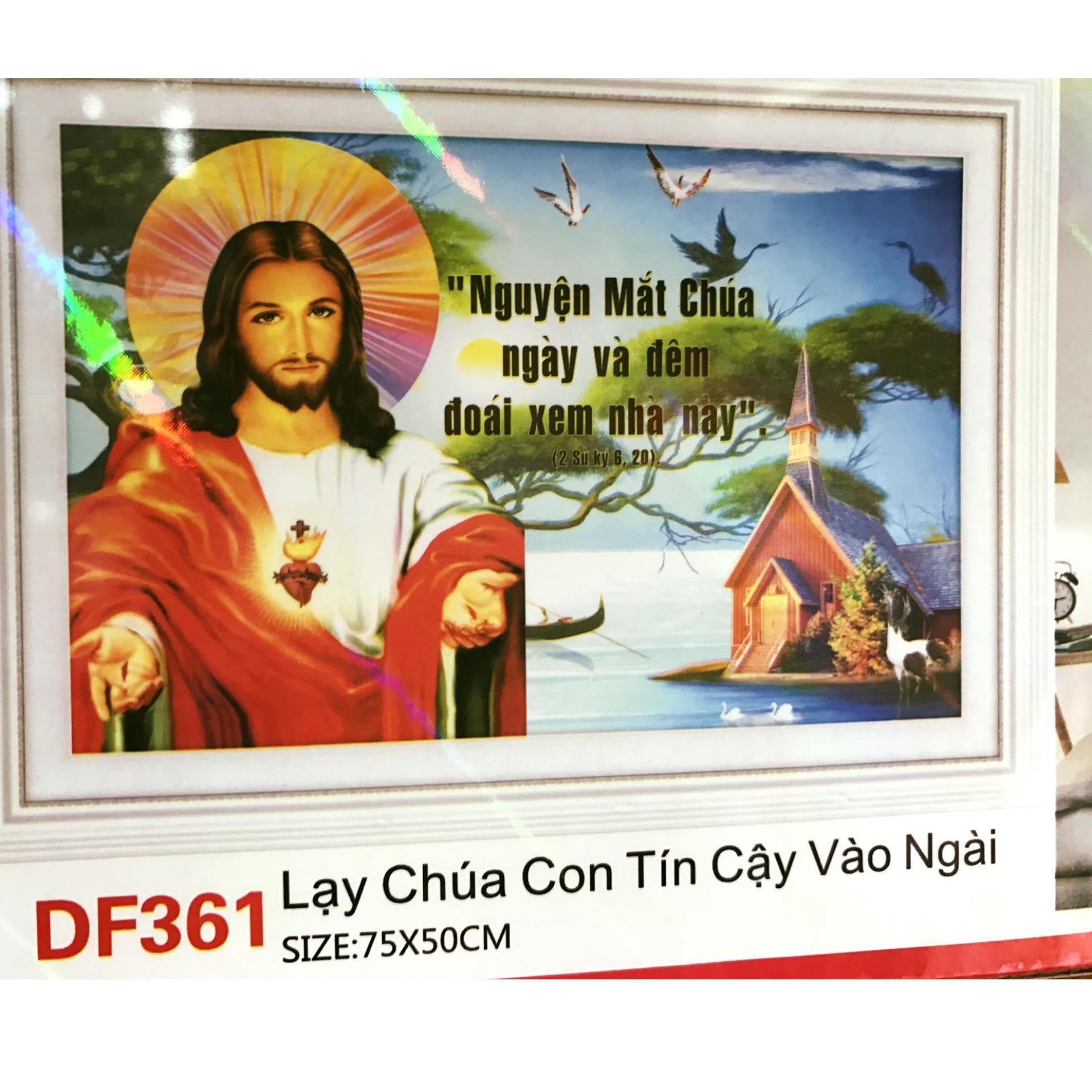 [HCM]TRANH ĐÍNH ĐÁ CHÚA GIÊ SU DF361 Kích thước: 75*50CM