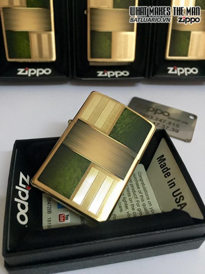 Zippo 28796 - Zippo Brass and Green Brushed Brass