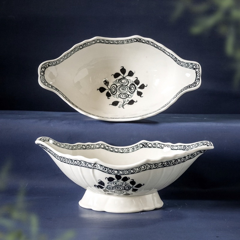 Bát thuyền đựng gà,gốm sứ bát tràng ,gốm sứ decor