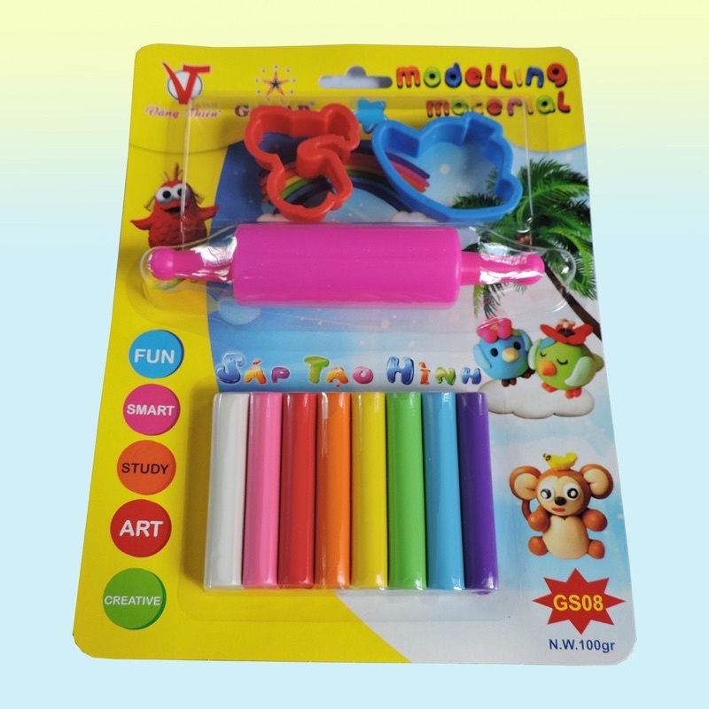 Vỉ Đồ Chơi Đất Nặn 8 Màu An Toàn Cho Bé