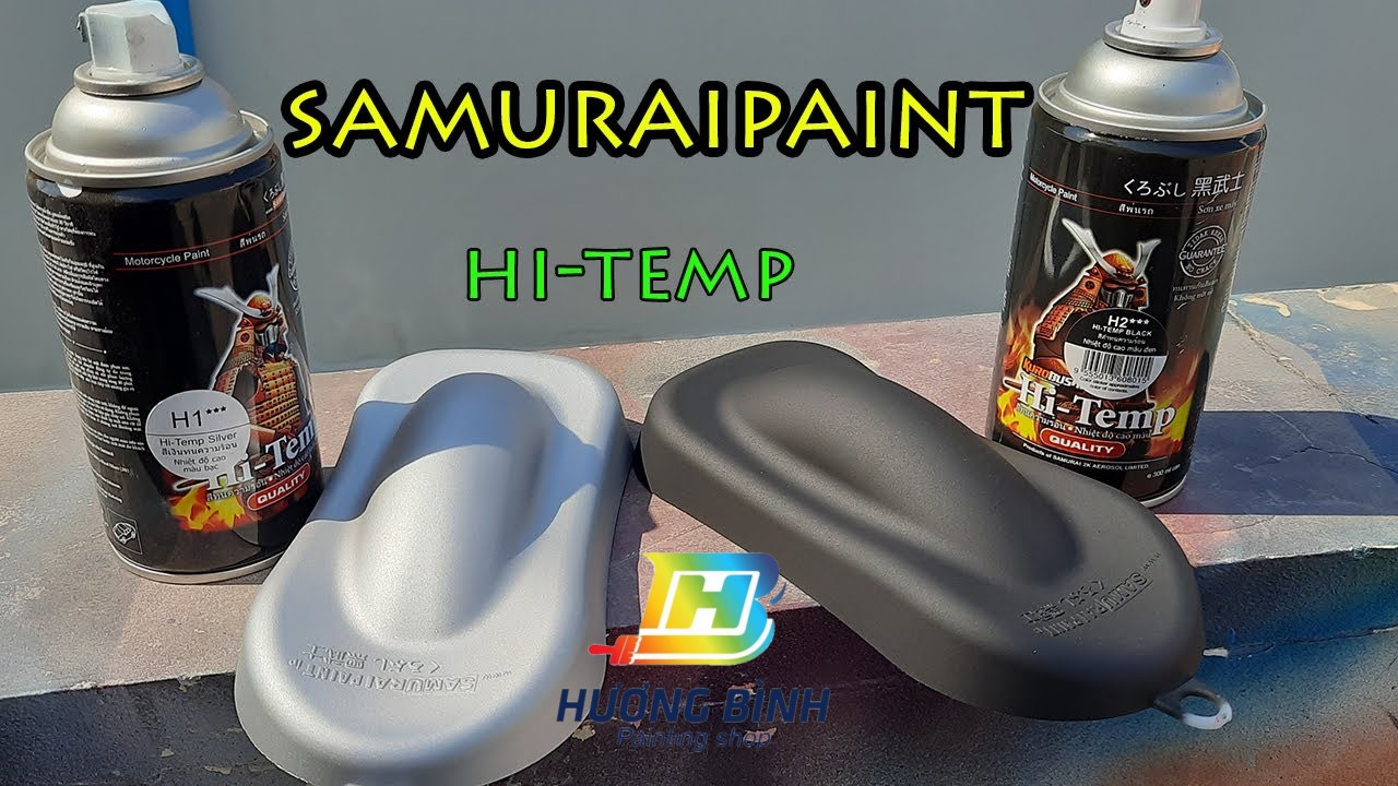 Sơn xịt pô chịu nhiệt Samurai màu Bạc - H1