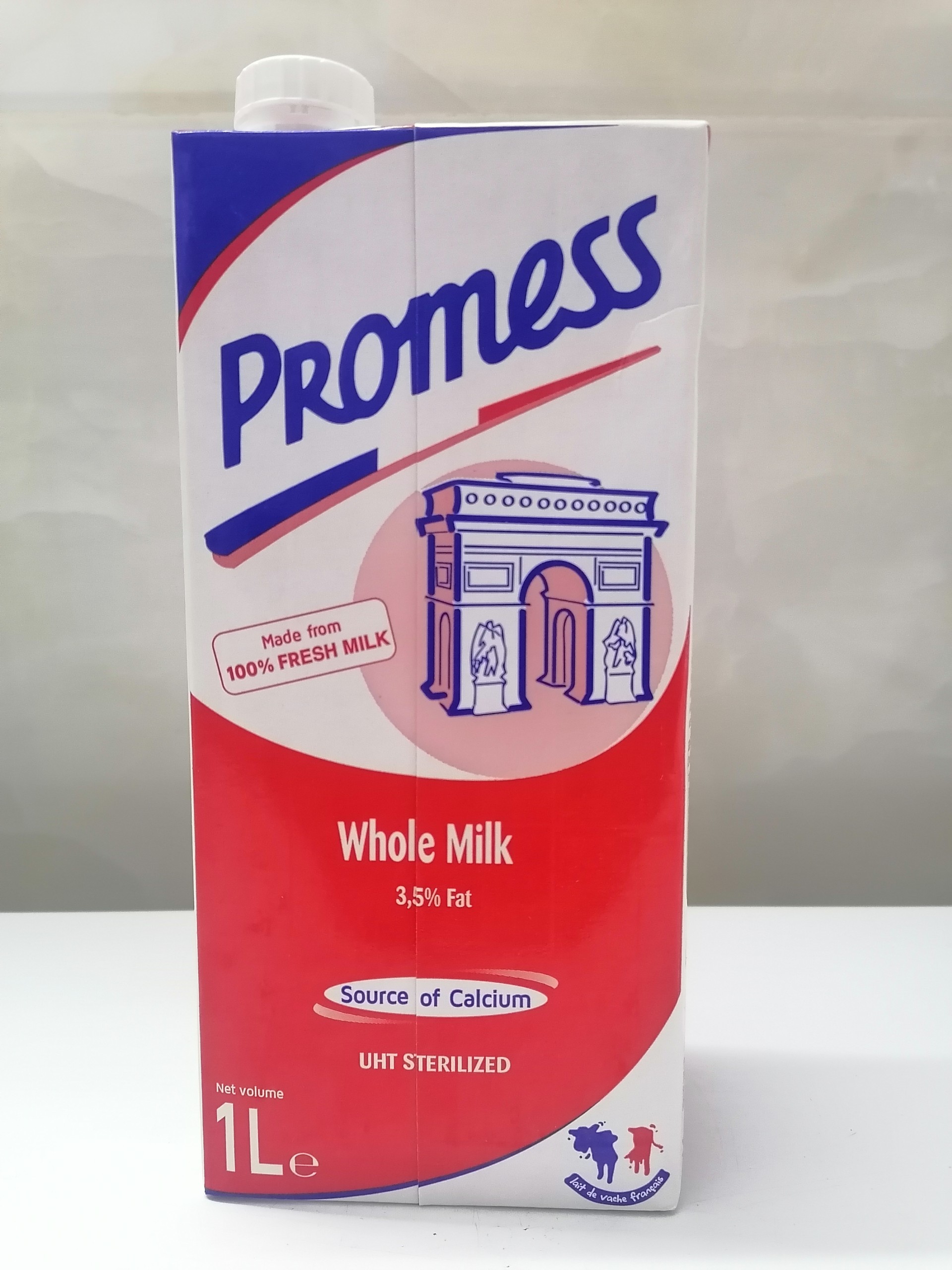 1 Lít ĐỎ SỮA TƯƠI TIỆT TRÙNG NGUYÊN KEM France PROMESS UHT Whole Milk