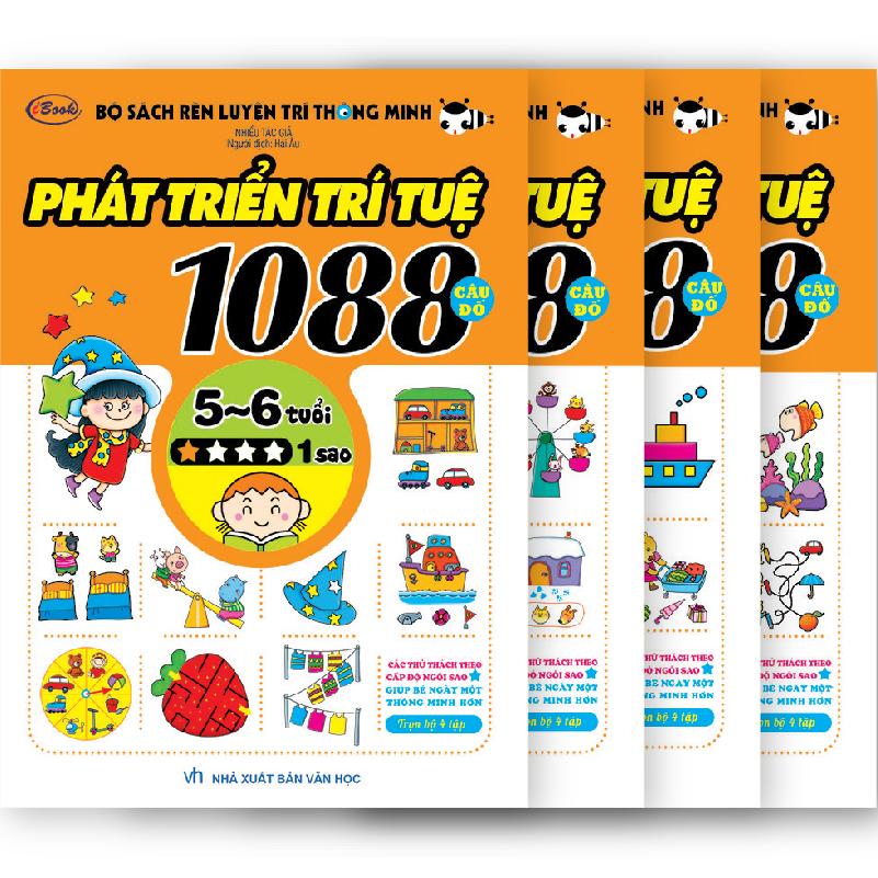 Combo 1088 Câu Đố Phát Triển Trí Tuệ 5-6 Tuổi (Bộ 4 cuốn)