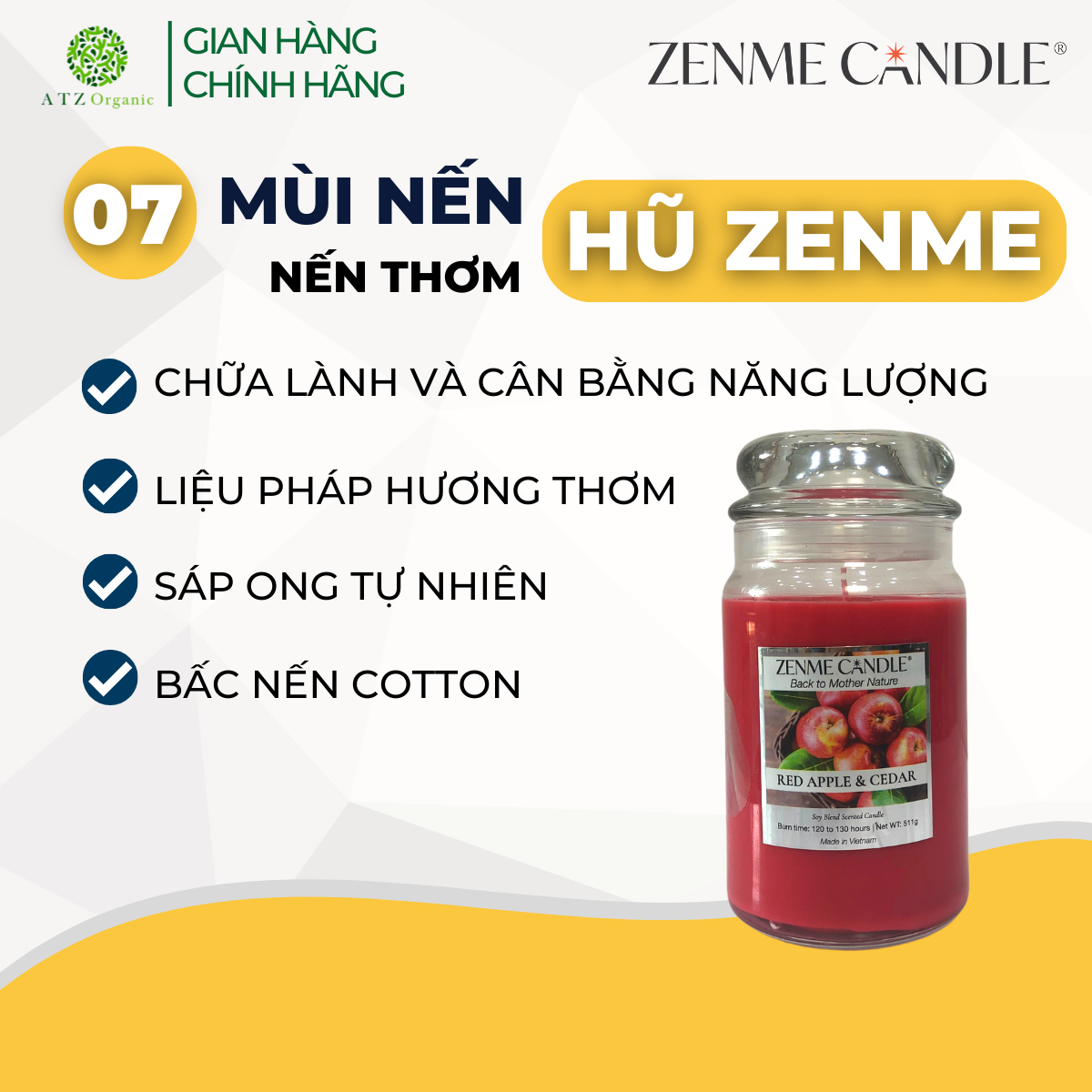 Nến thơm Zenme Hũ