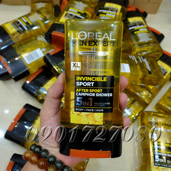 Sữa tắm Loreal Invincible Sport (5in1) - Pháp