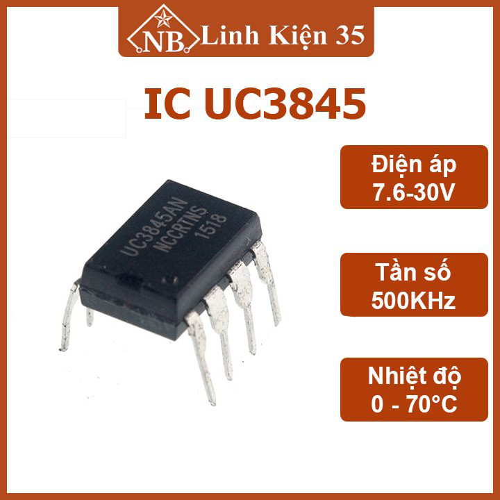 Ic chức năng điều khiển uc3845 chân cắm dip-8