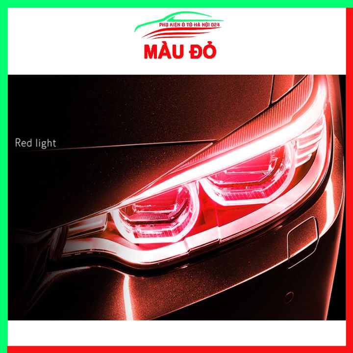 Bộ 2 đèn led mí ô tô Streamer dài 45cm tích hợp đèn xi nhan chạy đuổi, led demi oto silicon chống nước nhiều màu