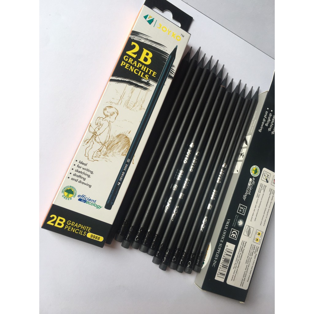 2B Joyko Black Wood Pencils
