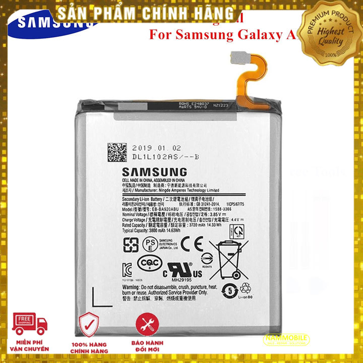 Pin samsung galaxy a9 2018 a920 eb-ba920abu 3800mah zin + tặng siêu dán pin