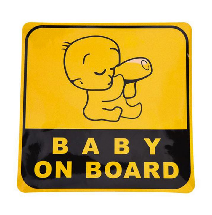 [HCM]Decalstickertem dán phản quang đuôi xe Baby On Board 11x11cm