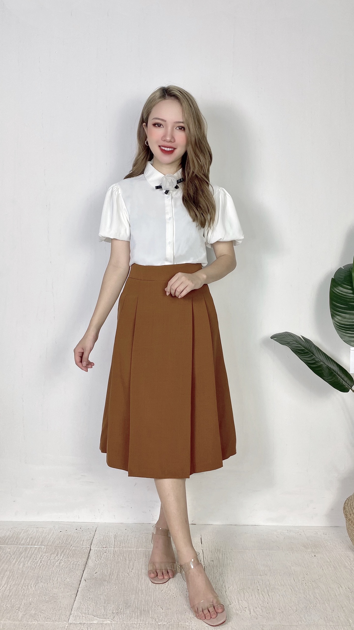 Chân Váy Công Sở Xếp Ly 2 Bên