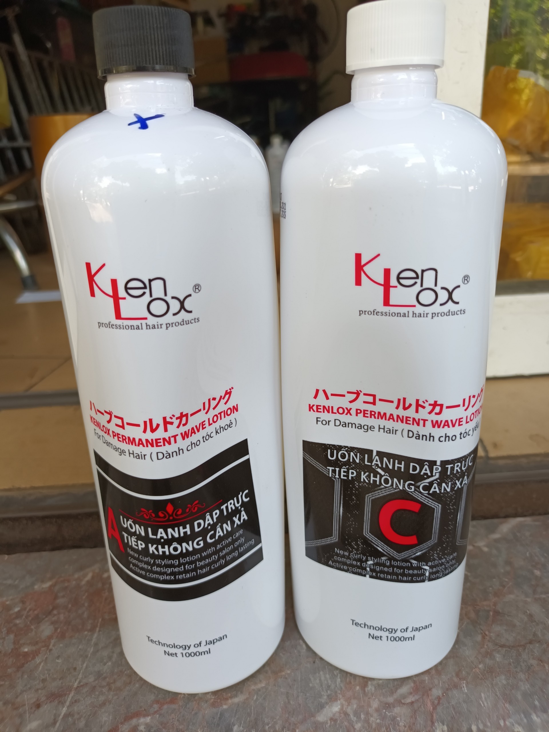 Thuốc uốn lạnh thảo dược dành cho tóc yếu kenlox 1000ml x2
