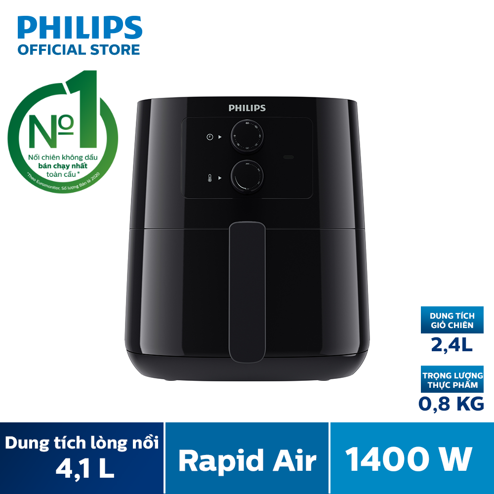 Nồi chiên không dầu cơ Philips HD9200 4.1L 1400W – Hàng chính hãng