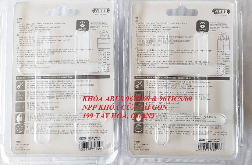 [HCM] Khoá ABUS CHỐNG CẮT TITALIUM 96TICS/60